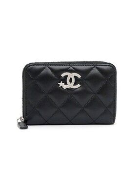 Chanel Compact Wallet Star Black Ap3728 Coin Case